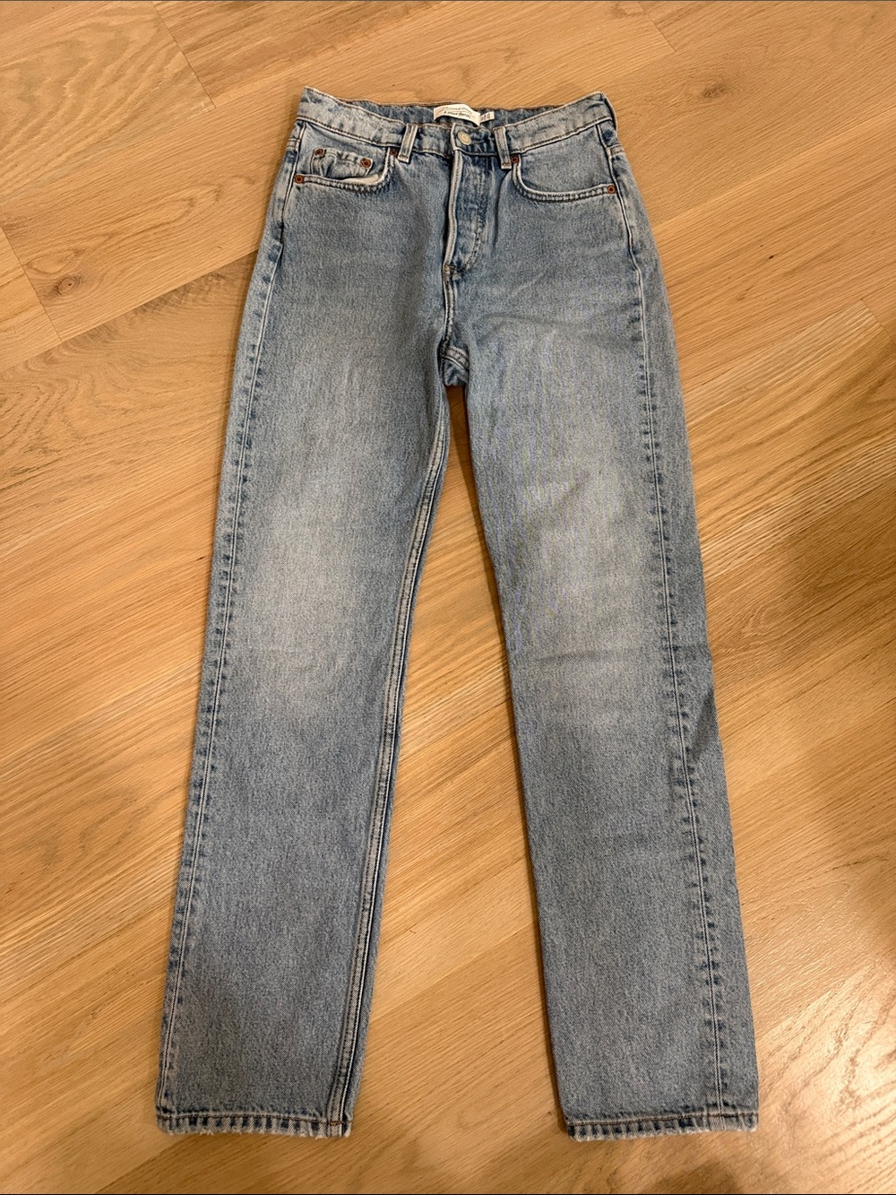 & Other Stories High Rise Straight Leg Jeans Blue 27